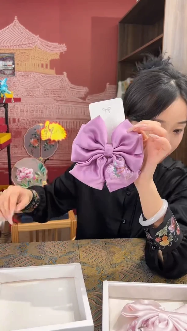 【闪购商品】刺绣苏绣桑蚕丝手工绣刺绣发圈