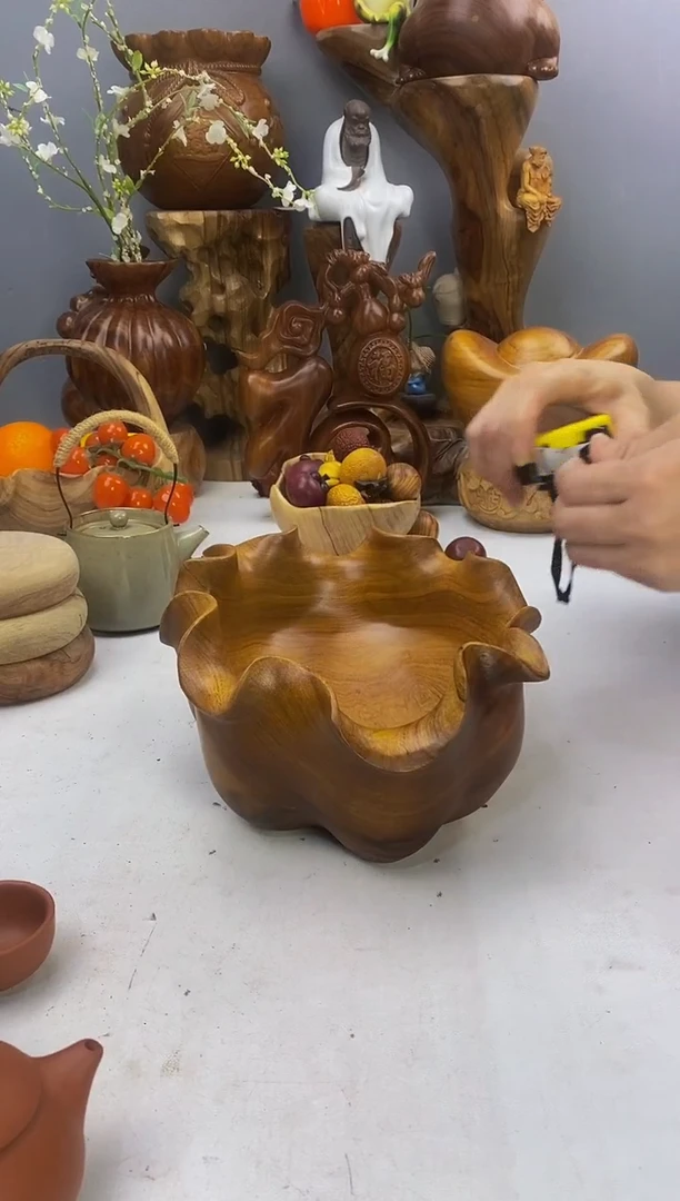 香樟木15香樟木实木荷叶果盆