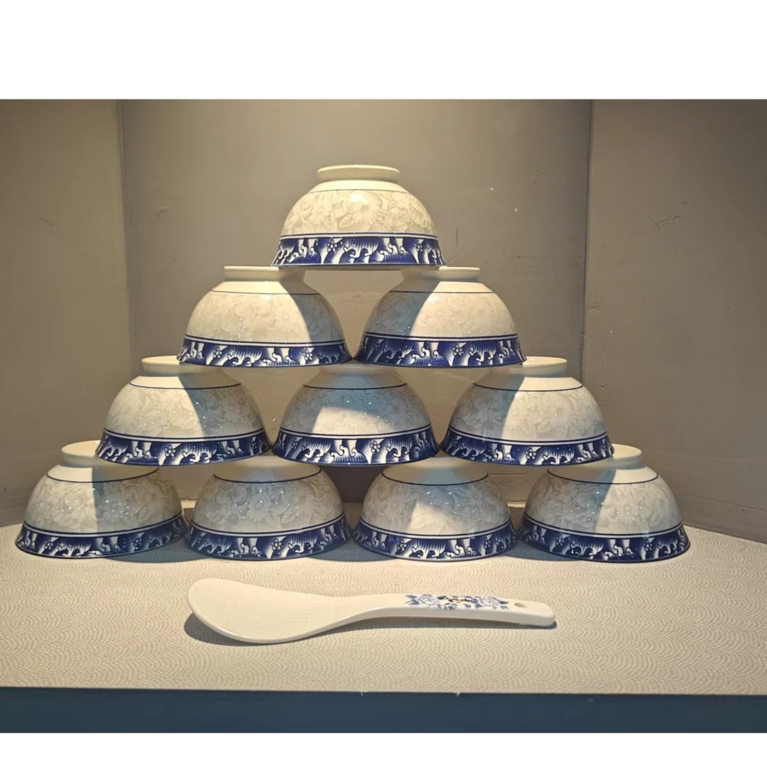 B00440/陶瓷/青花/碗加饭铲