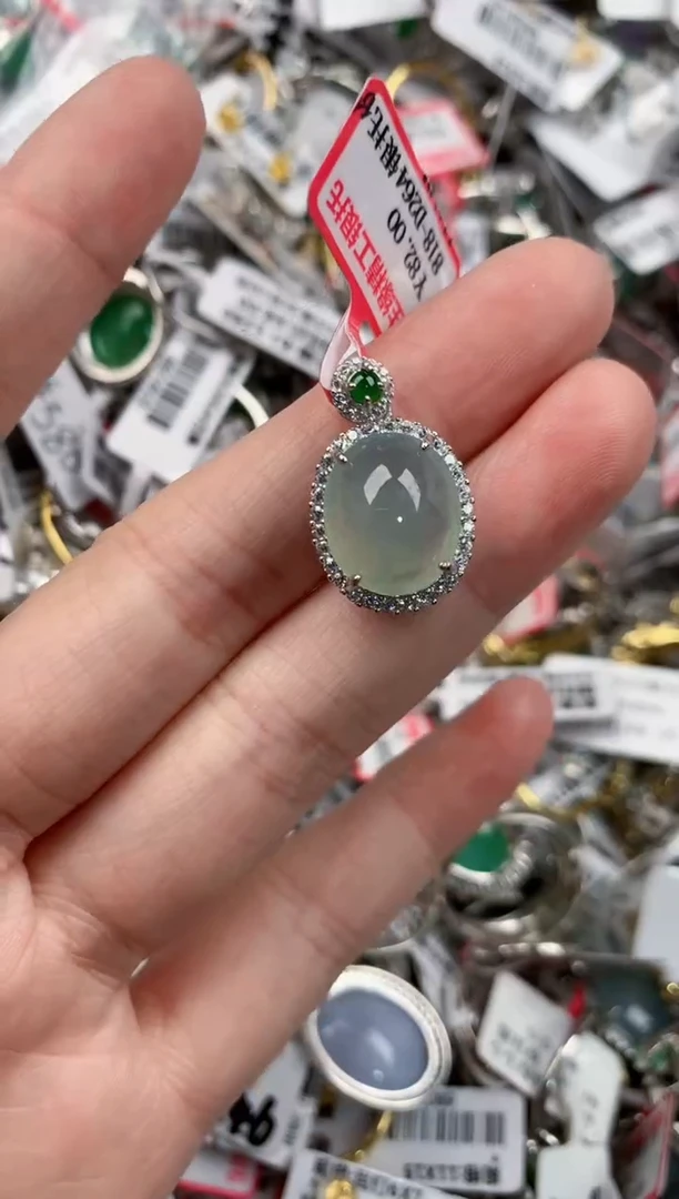 银S925镶嵌戒指翡翠14        1