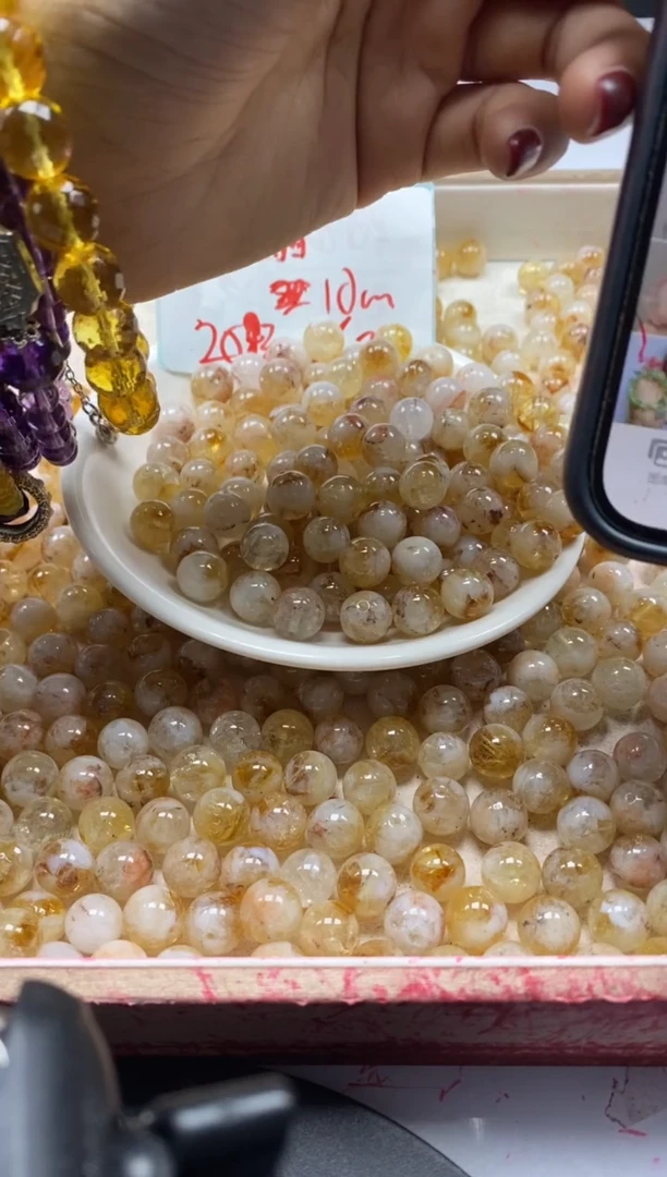【闪购商品】水晶颈饰未镶嵌x222黄塔晶10mm*20颗