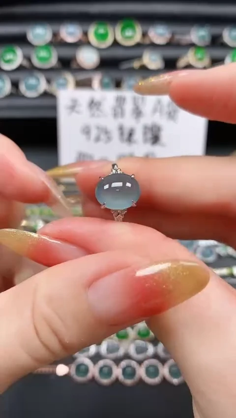 银S925镶嵌戒指翡翠11111