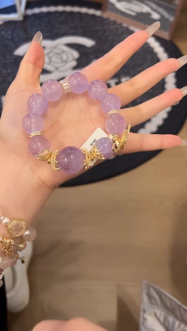 未镶嵌手链水晶S140 水心宝 17mm紫水晶重工手串