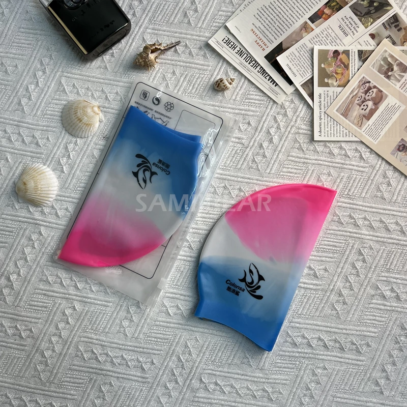 游泳帽男女通用成人儿童通用硅胶防水印花泳帽不勒头泳装比基尼