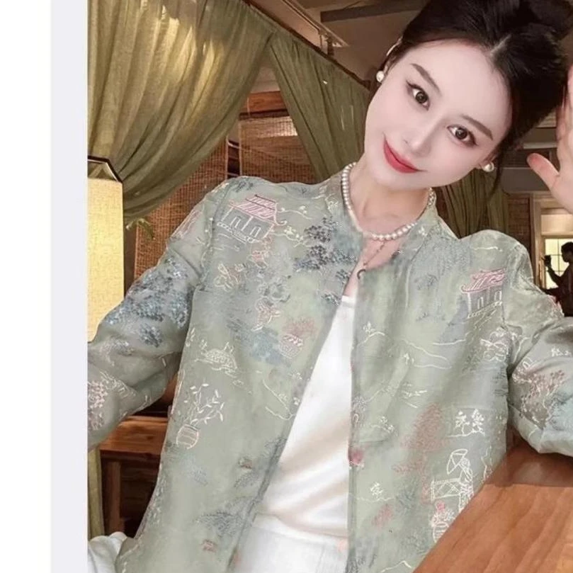 秋季外套亭台楼阁刺绣外套