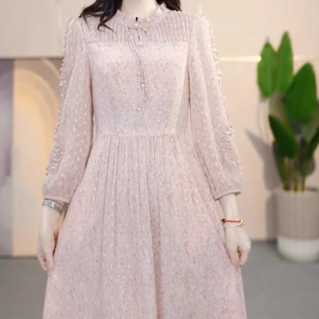 【玥欣服饰】KK390#2025 春季 新款 减龄 碎花 气质 优雅 连衣裙