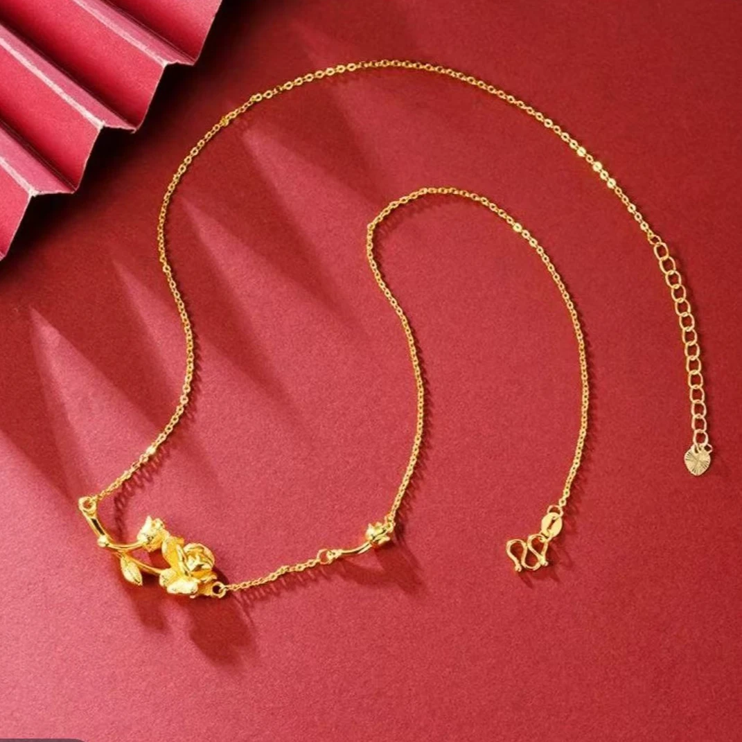 镀K金项链 玫瑰花项链多样性发货5523