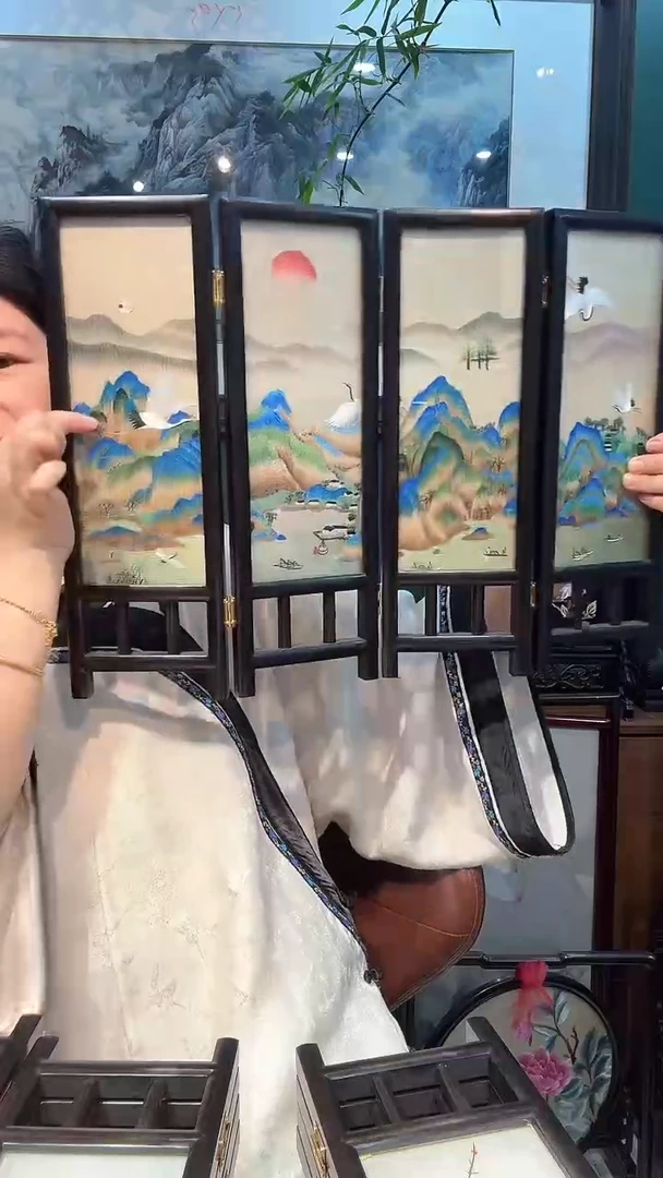 横款非遗苏绣手工刺绣摆台