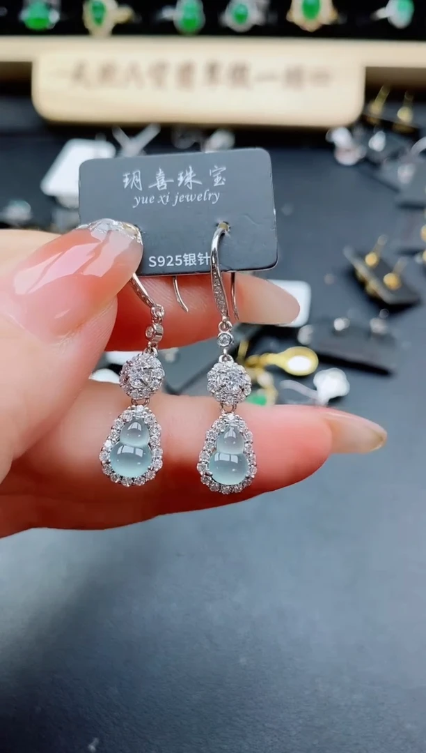 银S925镶嵌戒指翡翠1