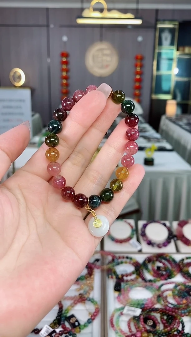 老矿碧玺单圈手串8mm+未镶嵌碧玺hon多样性发货一条