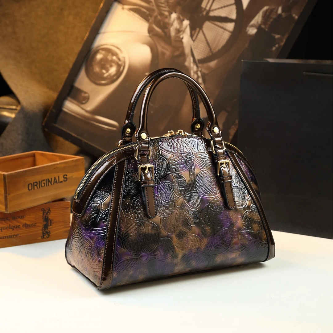 【长30宽14高24】2024百搭时尚单肩斜挎贝壳包紫色女士手提包C10