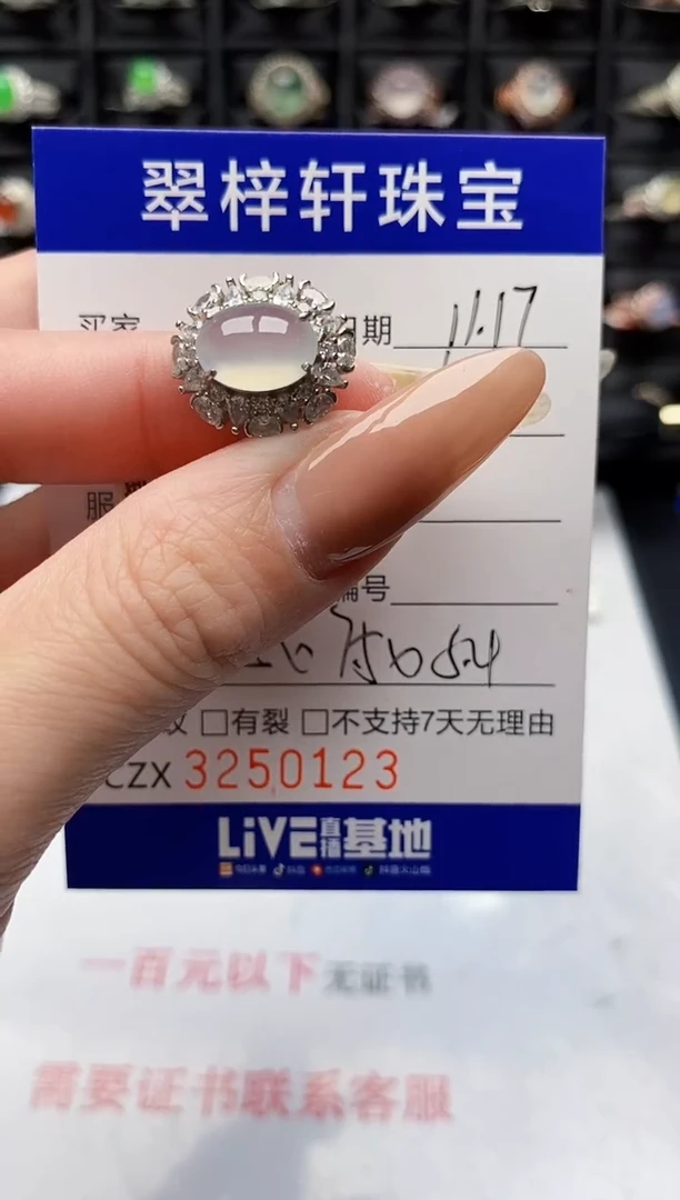 银S925镶嵌戒指翡翠0123