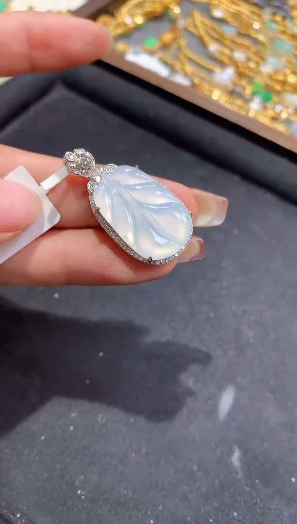 吊坠(不含链)银S925镶嵌翡翠RY1