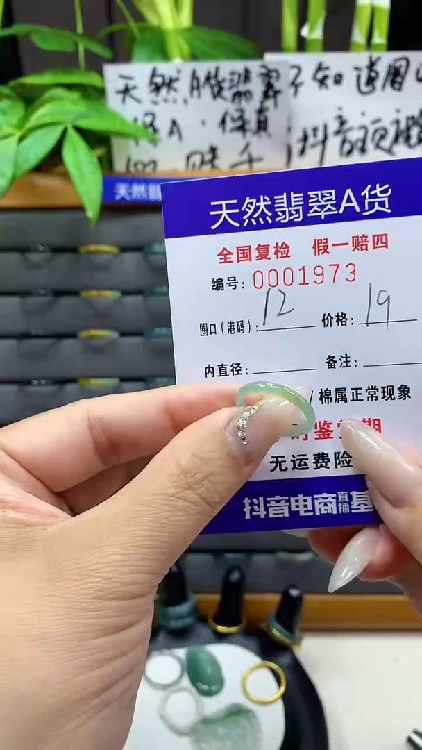 【闪购商品】翡翠戒圈未镶嵌天然翡翠A货1973