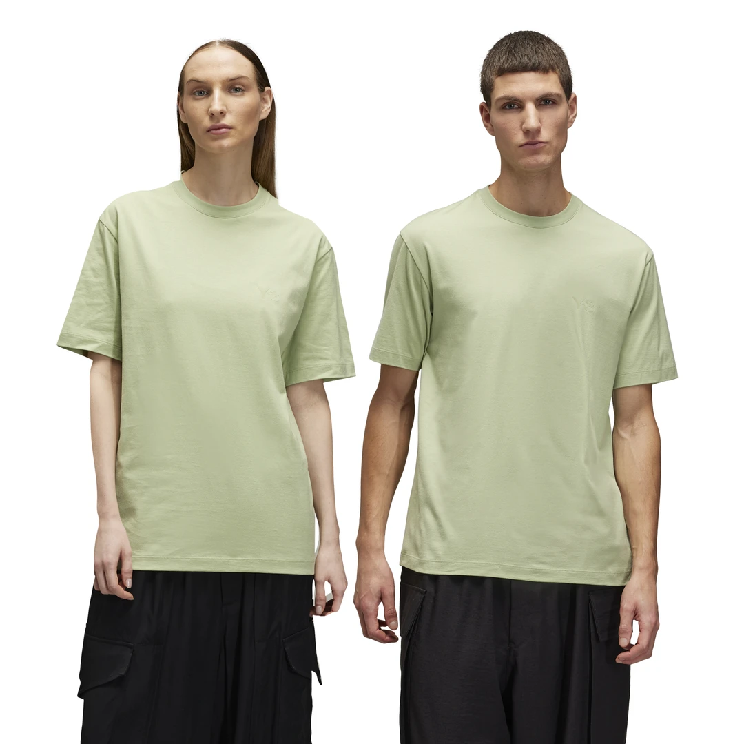 Y-3/Y-3（52-JM7860）牛油果绿经典款情侣休闲运动短袖T恤