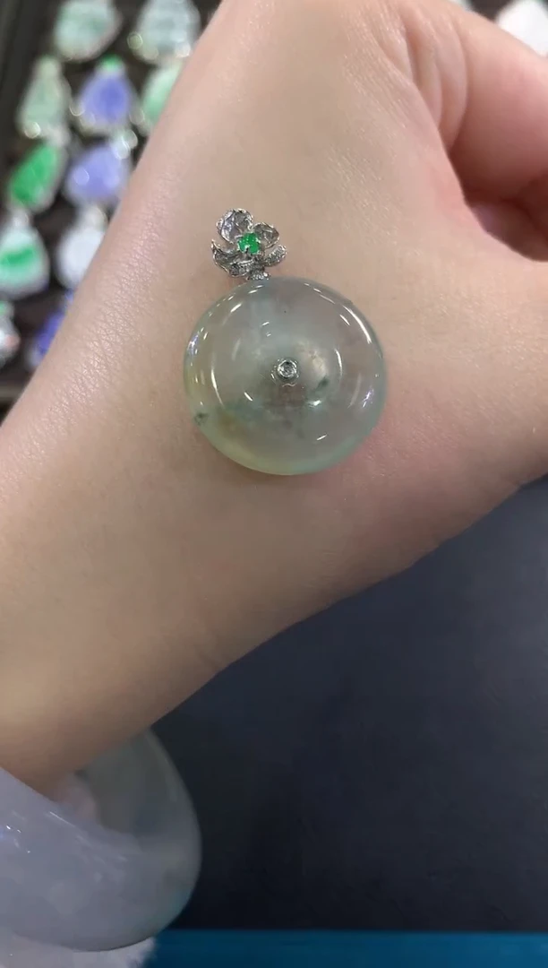 吊坠(不含链)18K金镶嵌翡翠b5多样性一件发货