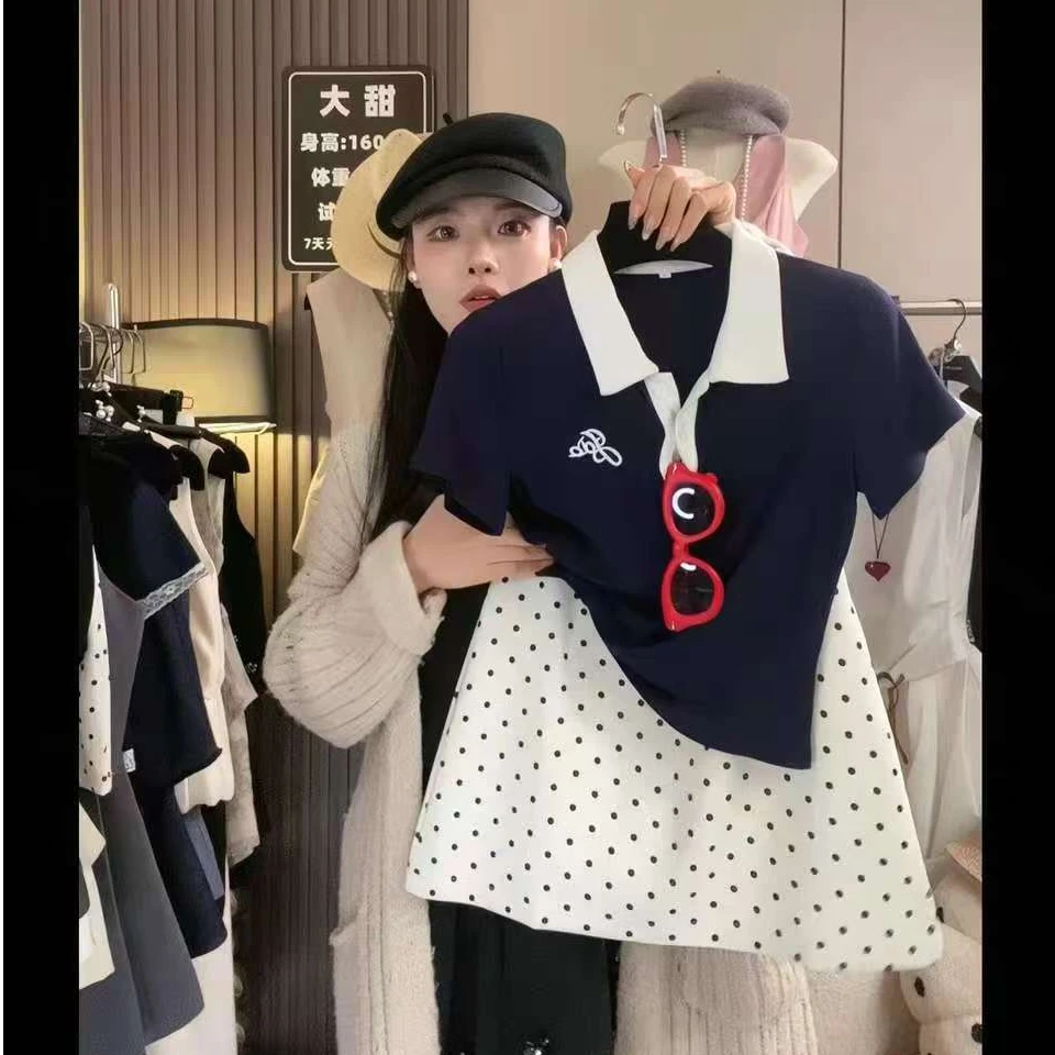 高尔夫波点裙套装--大甜家南油意法高端定制女装