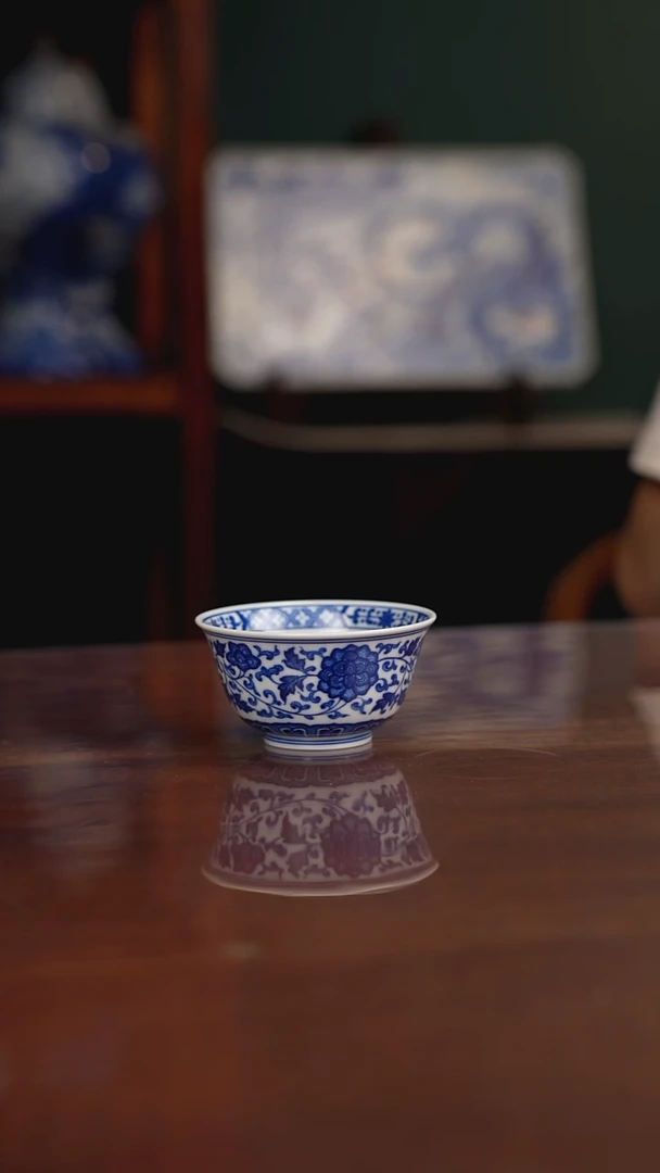 晓月柴窑 缠枝主人杯