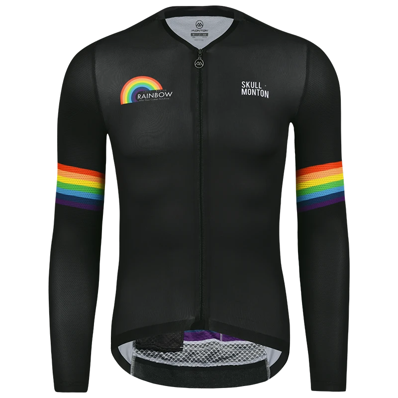 Monton脉腾男女款长袖骑行服rainbow