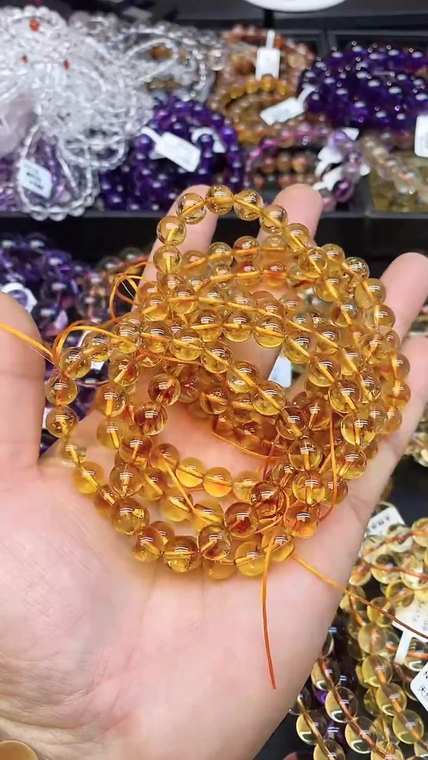【闪购商品】水晶手链未镶嵌a28 黄塔晶8mm