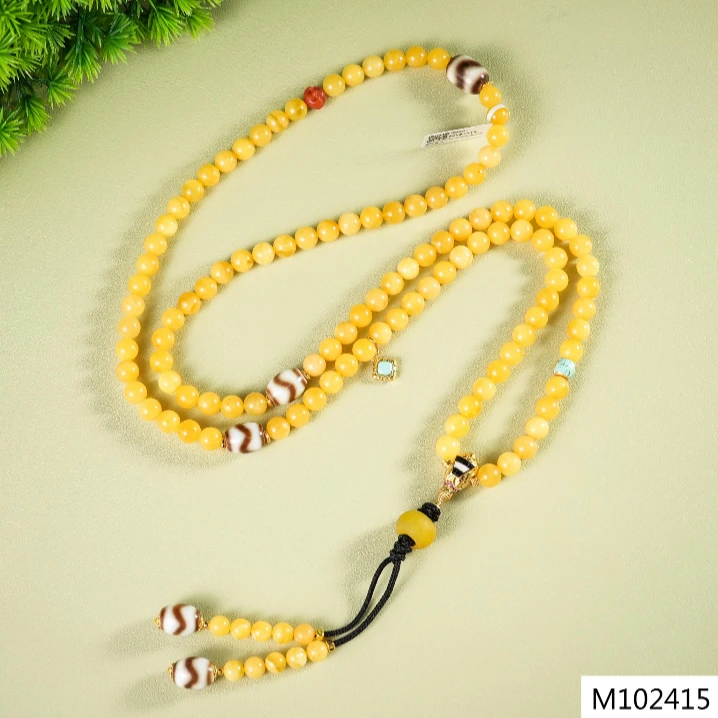 【老掌柜讲珠宝】蜜蜡虎牙108项链 M102415