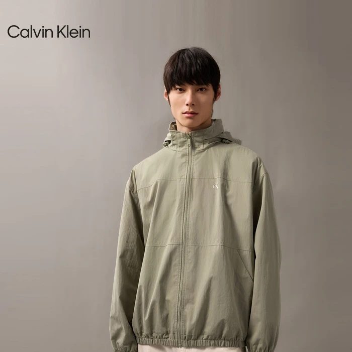 CK Jeans25春秋男士休闲通勤简约字母轻薄立领单外套