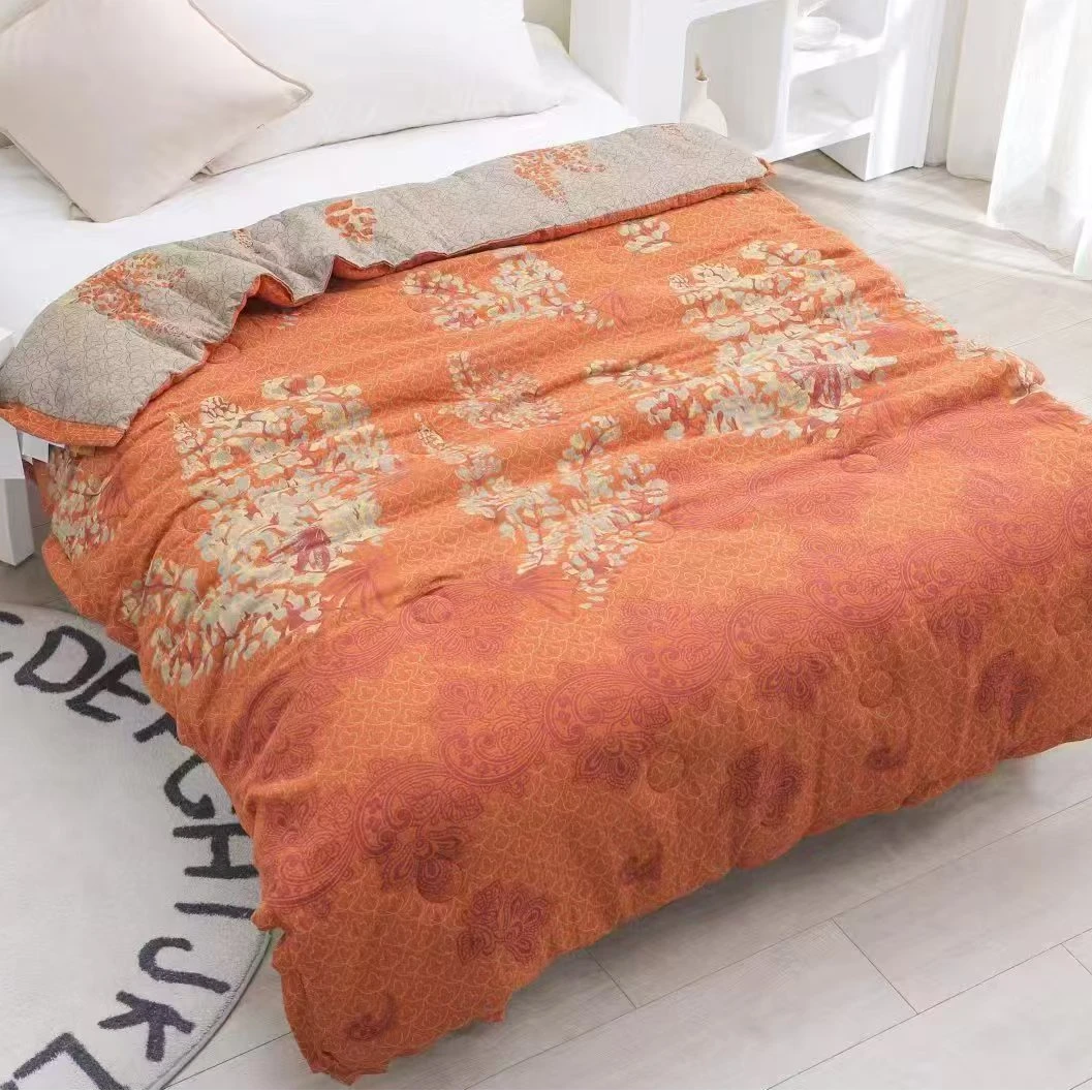 【纯棉夏被橘】150*200cm高端纯棉A类双层纱空调被不挑花型