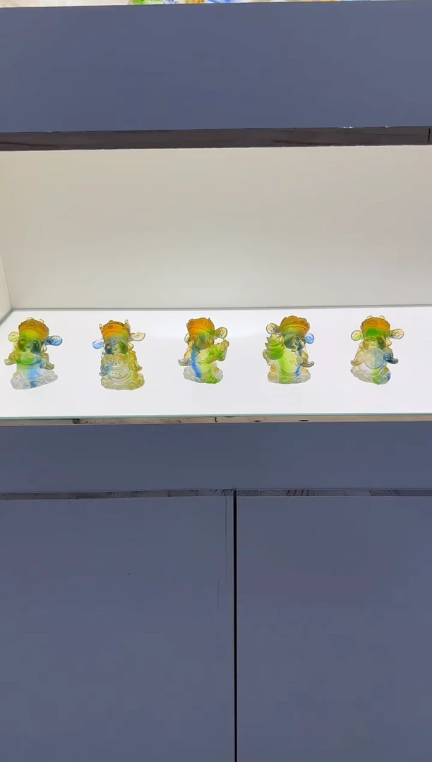 手工艺品琉璃五路财神一套