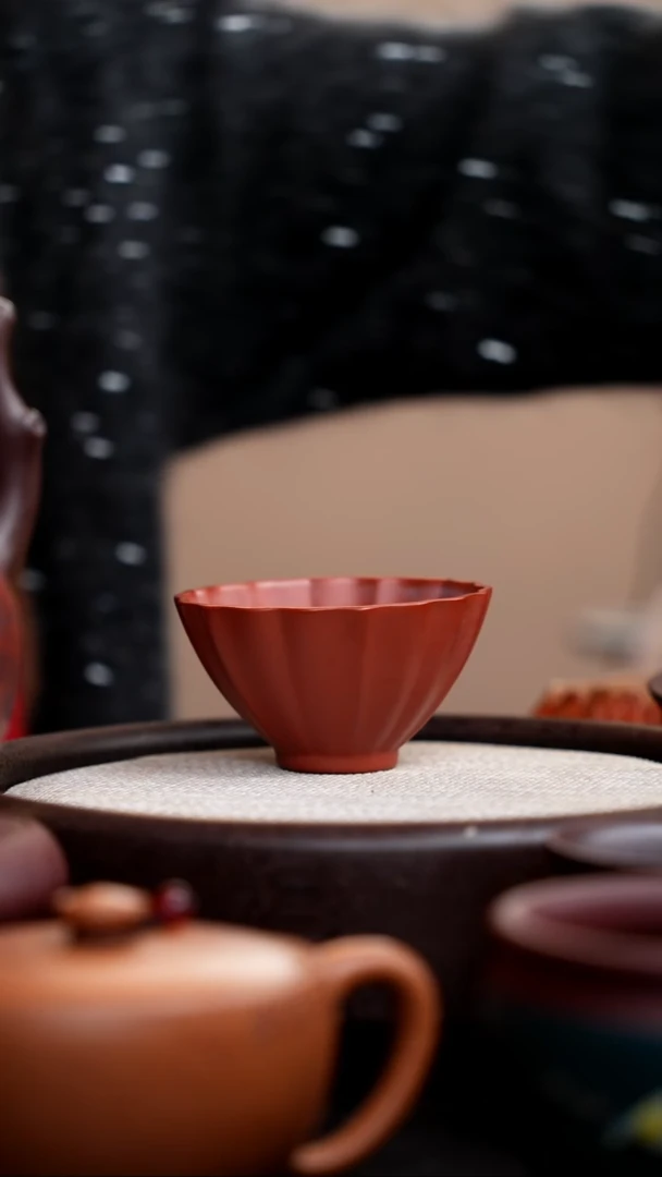 【闪购商品】紫砂茶壶朱泥筋囊斗笠杯