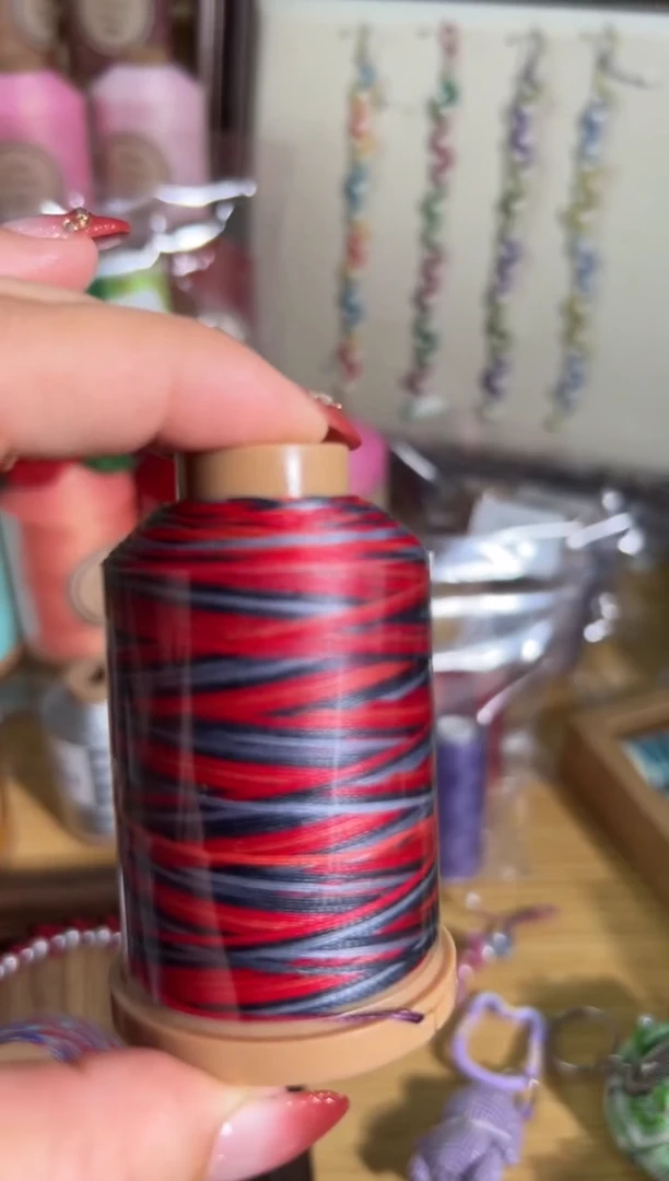 聚酯纤维0.8扁蜡【墨染朱砂】