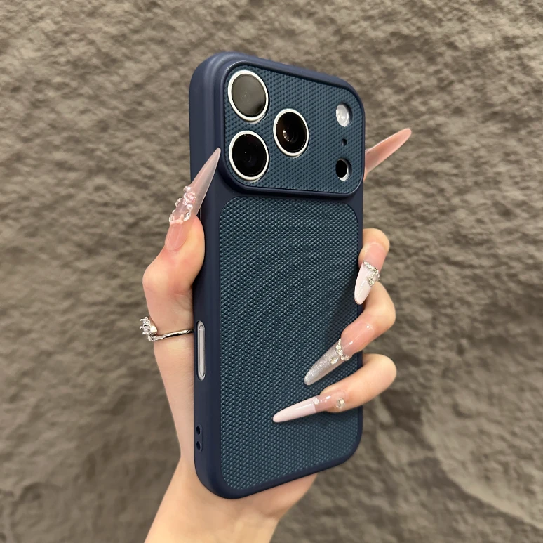 适用苹果17Pro手机壳大视窗秒变iphone16简约15钻石纹14/13高级感