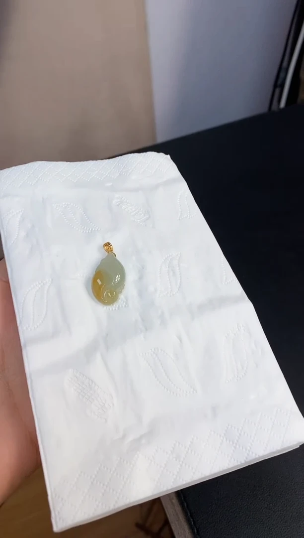 吊坠(不含链)18K金镶嵌翡翠吊坠