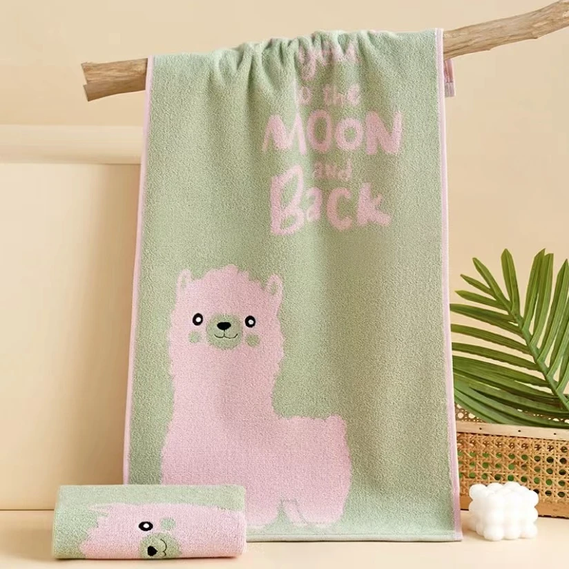 【可爱羊驼】纯棉加厚洗澡大浴巾柔软吸水不易掉毛裹巾男女同款浴巾
