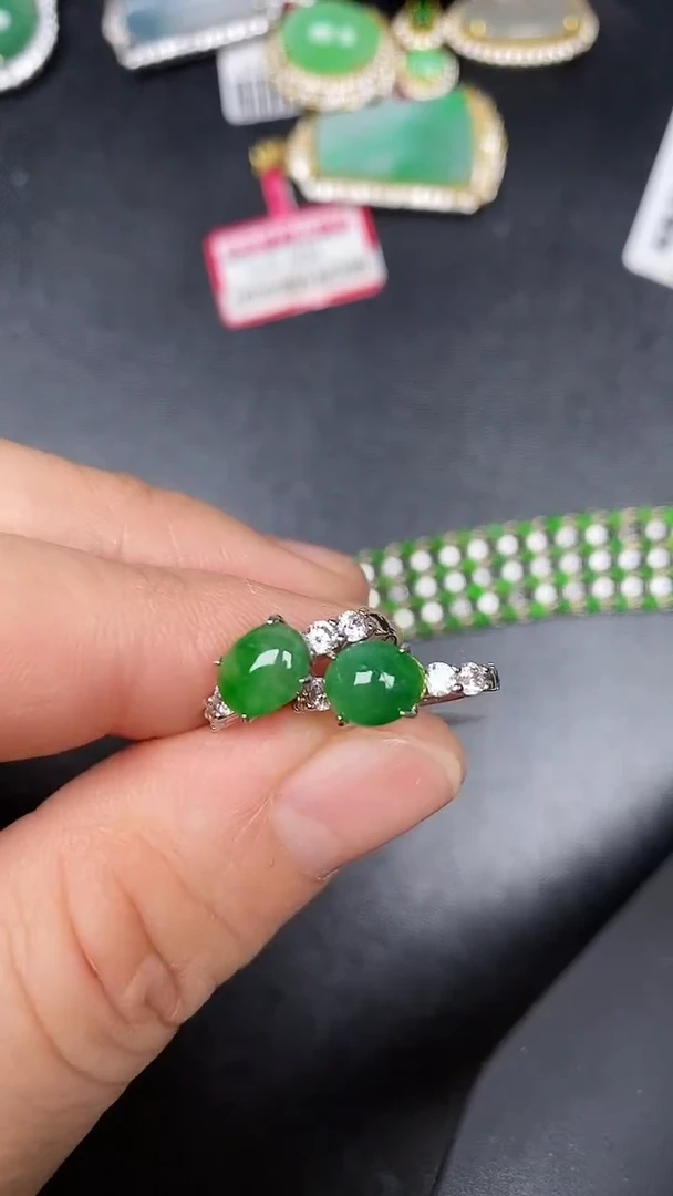 银S925镶嵌戒指翡翠4500