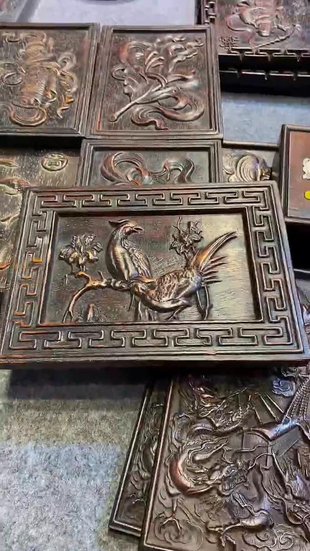 木紫檀雕刻板一物一拍