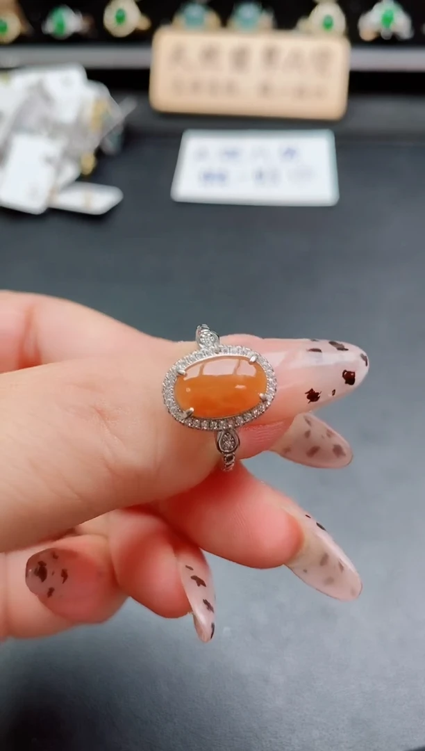 银S925镶嵌戒指翡翠1