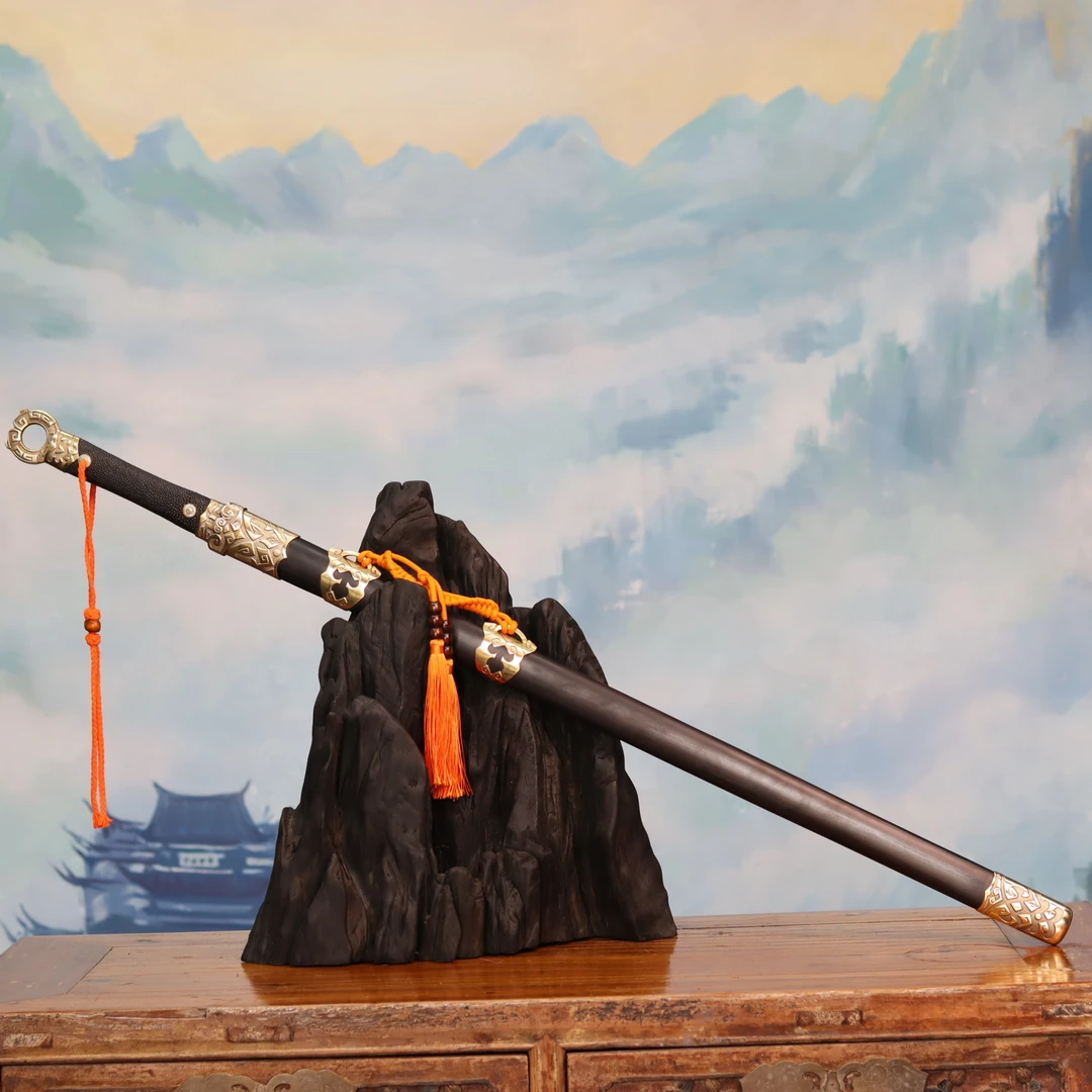 金鼎环首剑--夏莊武备 自炼钢 重蚁木 铜装 宝剑工艺品收藏未开刃