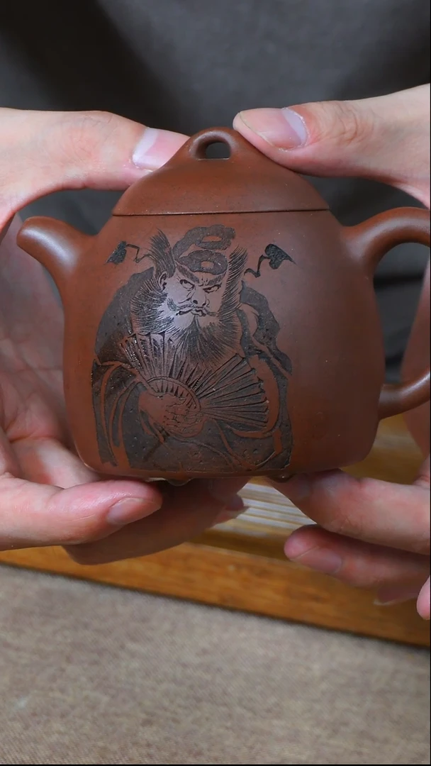 茶杯紫砂南柯记全手刻钟馗壶