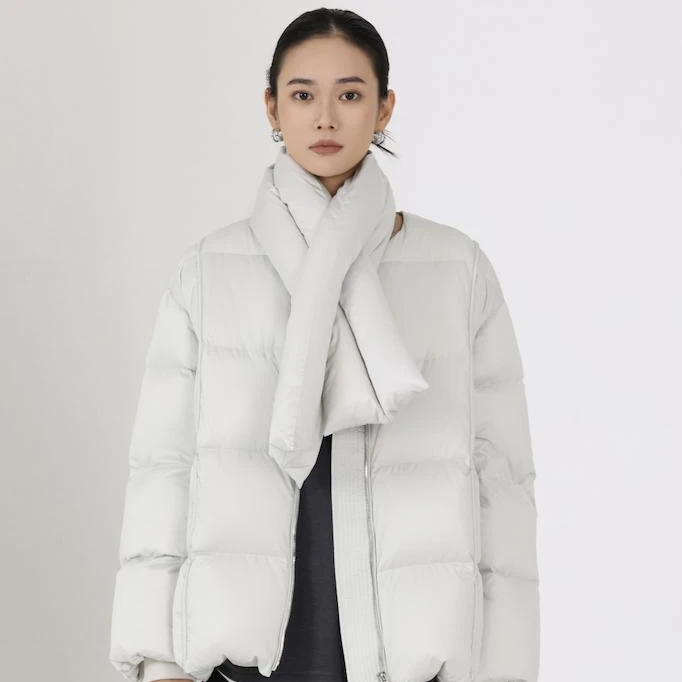 【小青专属】鹅绒服女带围巾5042