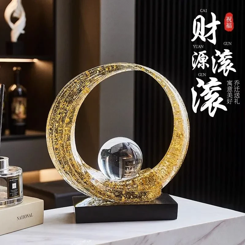 财源滚滚酒柜装饰品摆件轻奢高档高级感客厅电视柜家用玄关展示柜