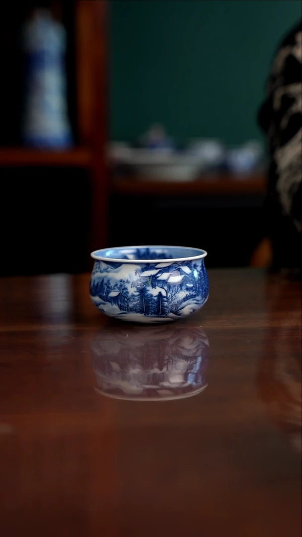 景琳藏青花古镇雪韵
