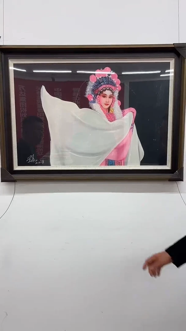 国画油画刘用华-60x90-人物-带书-带框