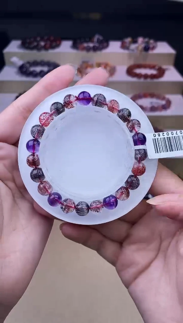 水晶手链未镶嵌黑加仑超七单圈8m+