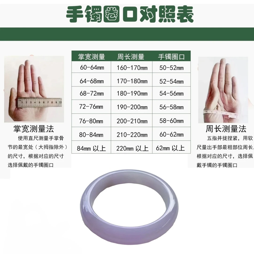 翡翠手镯圈口测量方法（勿拍）