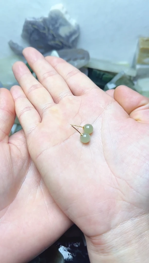 未镶嵌和田玉珠宝半成品耳饰