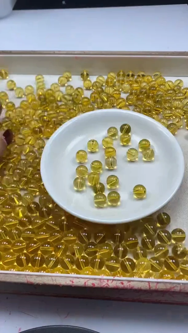 【闪购商品】水晶颈饰未镶嵌W125净体黄水晶10mm*10颗