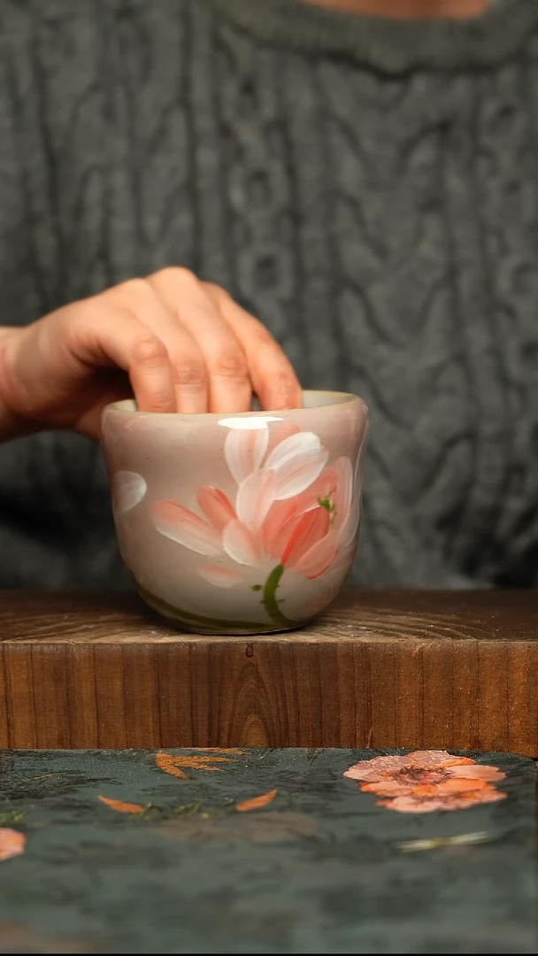 杯釉下彩手工手绘同款陶器