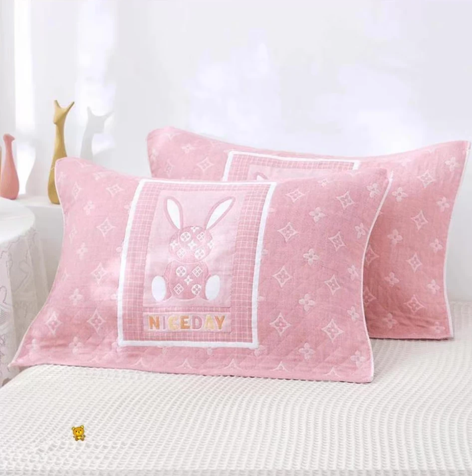 长耳兔52*78纱布舒适柔软枕巾