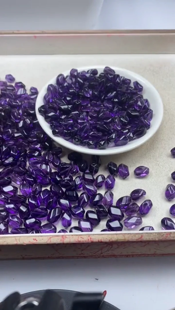 【闪购商品】水晶颈饰未镶嵌W2135紫水晶扭扭珠12mm*5颗