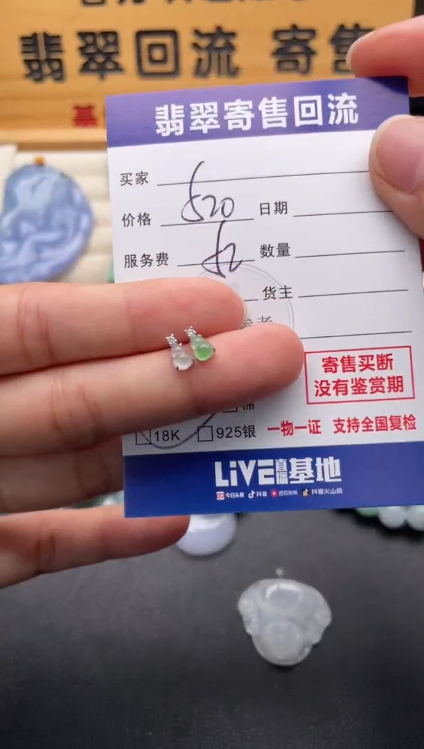 18K金镶嵌翡翠耳饰10146990